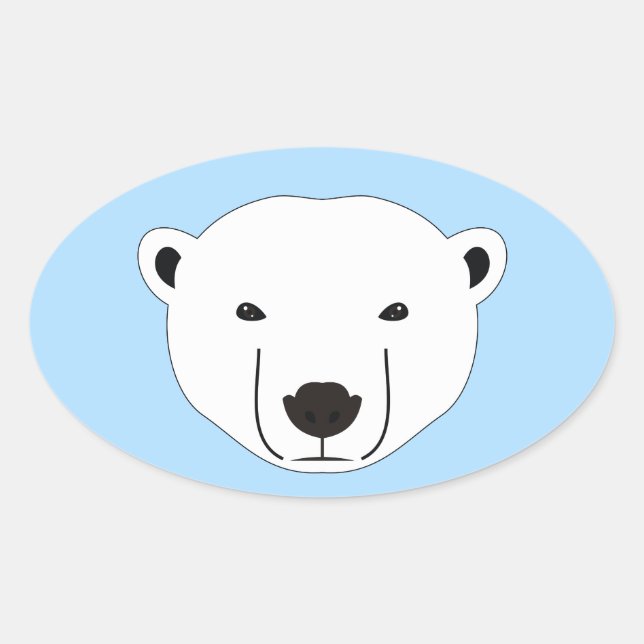 Adesivo Oval Urso Polar (Frente)