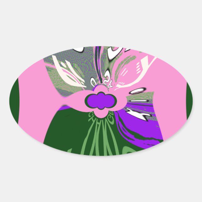 Adesivo Oval USA Change Art Impressão (Frente)