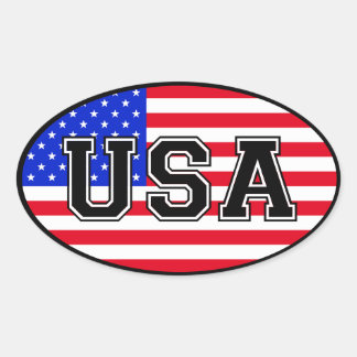 Adesivo Oval USA Sticker