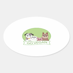 Adesivo Oval Vai o Vegan