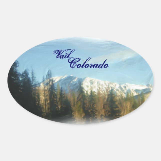 Adesivo Oval Vail Mountain Colorado Sticker (Frente)