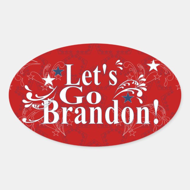 Adesivo Oval Vamos Go Brandon Bandana Stickers (Frente)