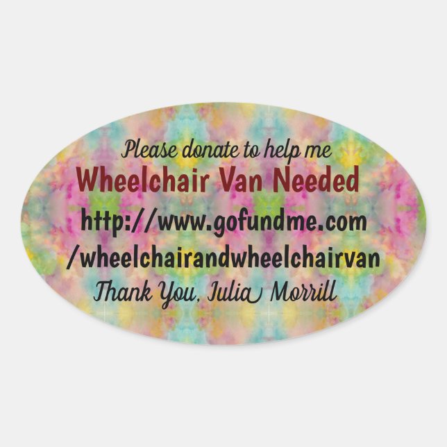 Adesivo Oval Van De Cadeira De Rodas Necessário (Frente)