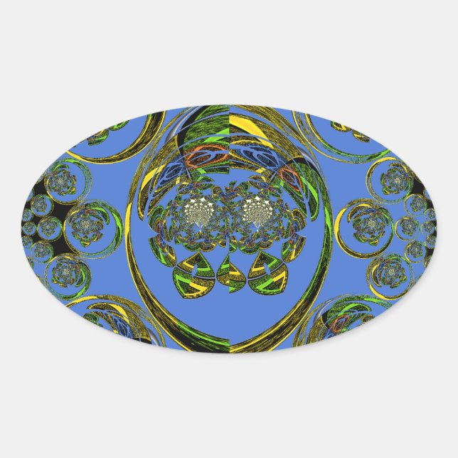 Adesivo Oval Veja minhas curvas azuis (Frente)