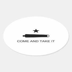 Adesivo Oval Venha e pegue na batalha Texas Flag Gonzales