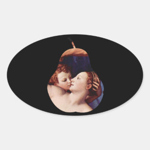 Adesivo Oval Venus Cupid Folly Time por Bronzino Oval Sticker