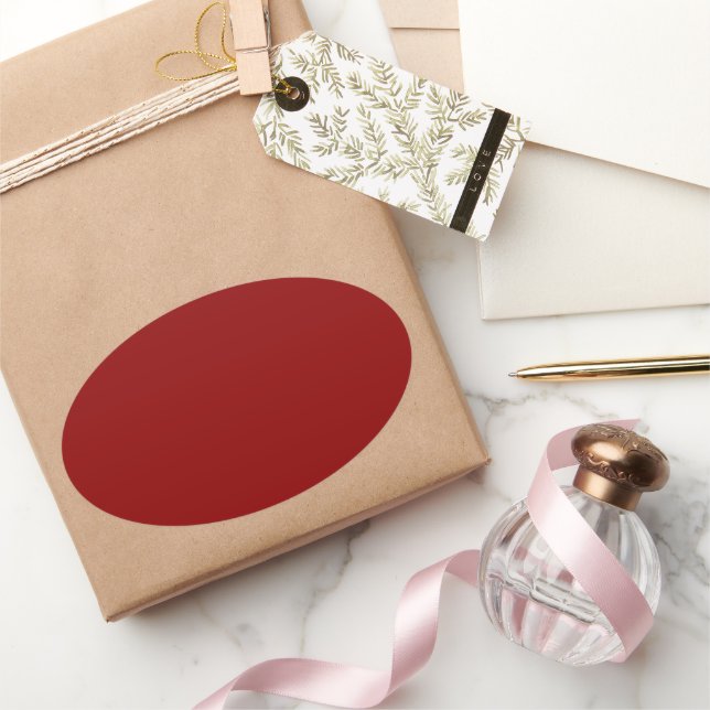 Adesivo Oval Vermelho escuro (Presentear)