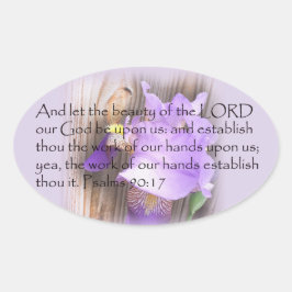 Adesivo Oval Verso da Bíblia Psalm 90:17 KJV