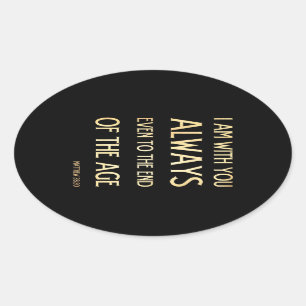 Adesivo Oval Verso escritural cristão da bíblia - 28:20 de