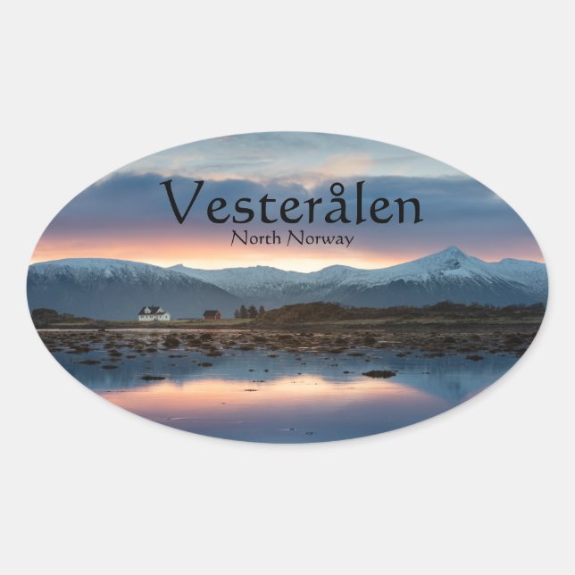 Adesivo Oval Vesteralen Norway Souvenir (Frente)