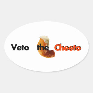 Adesivo Oval Veto o Viciado em Cheeto
