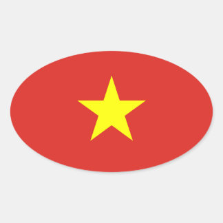 Adesivo Oval Vietnã - Bandeira Vietnamita