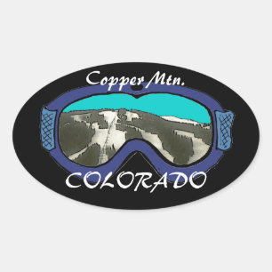 Adesivo Oval Vinheta azul-de-granizo Mtn Colorado