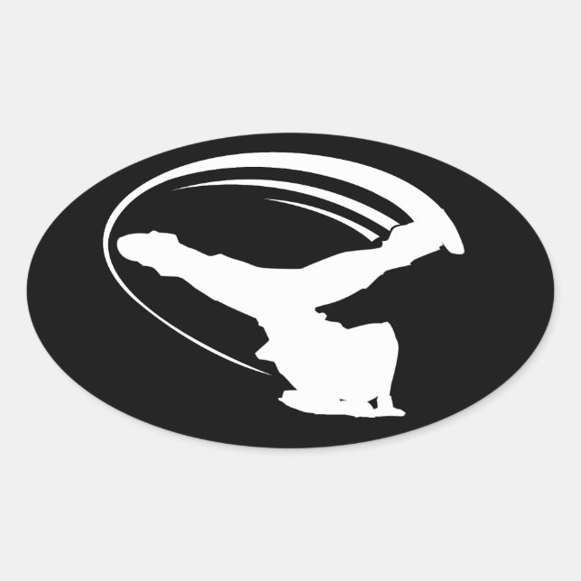 Adesivo Oval Vinheta branca estilo moinho (Frente)