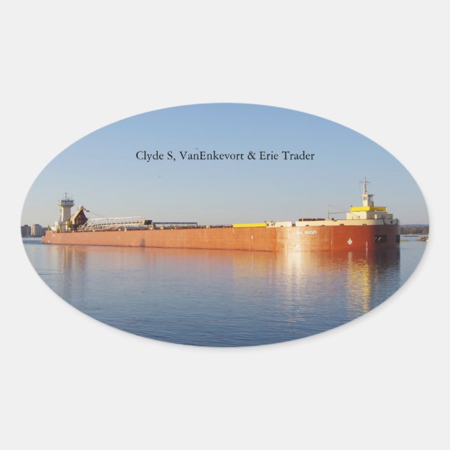 Adesivo Oval vinheta Clyde S. VanEnkevort & Erie Trader (Frente)
