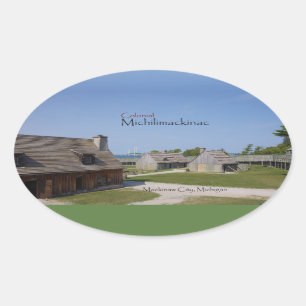 Adesivo Oval Vinheta Colonial Michilimackinac