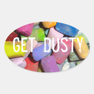 Adesivo Oval Vinheta de Artista Pastel