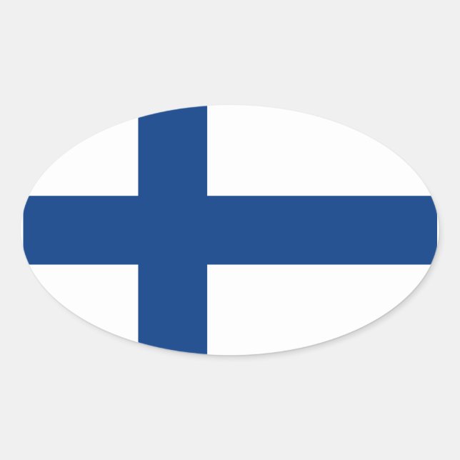 Adesivo Oval Vinheta de bandeira da Finlândia (Frente)