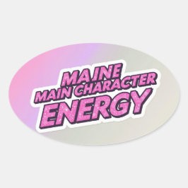 Adesivo Oval Vinheta de Energia com Caráter Principal