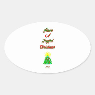 Adesivo Oval Vinheta de Natal alegre