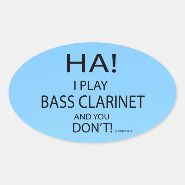 Adesivo Oval Vinheta de Oval Clarinet Bass (Frente)