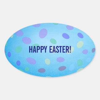 Adesivo Oval Vinheta de Ovos Coordenada para Bolsas de Favor de
