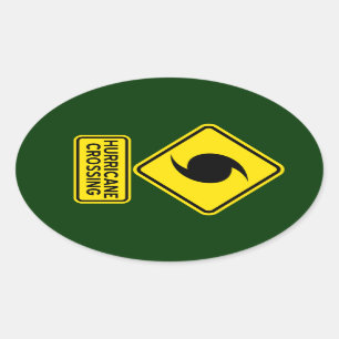 Adesivo Oval Vinheta de Passagem do Furacão