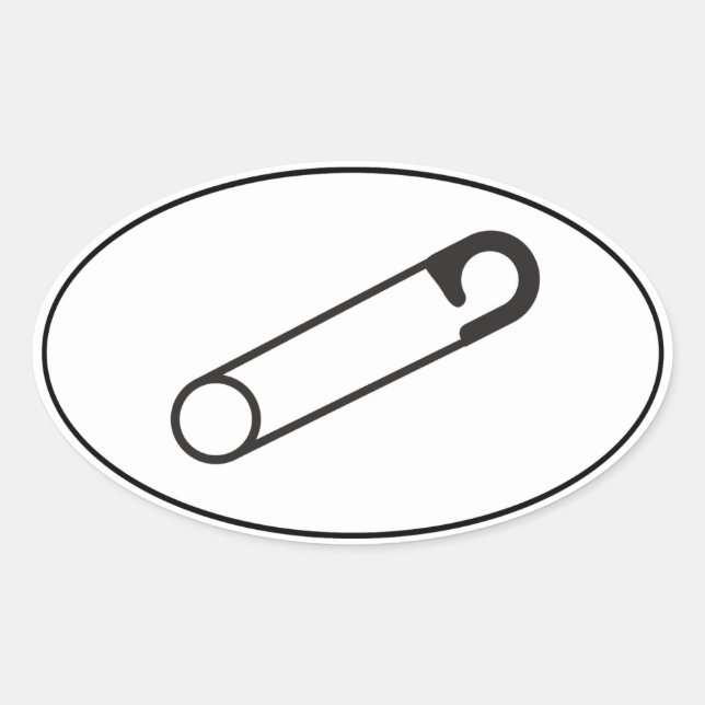 Adesivo Oval Vinheta de pino de segurança fechada | Apoio | All (Frente)