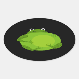 Adesivo Oval Vinheta de Sapo de gordura