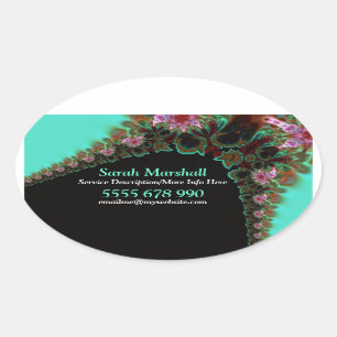 Adesivo Oval Vinheta do Rótulo Artístico Floralia Lace