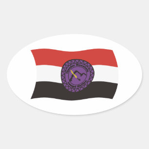 Adesivo Oval Vinheta do Sinalizador da Nação de Lenape na Monta