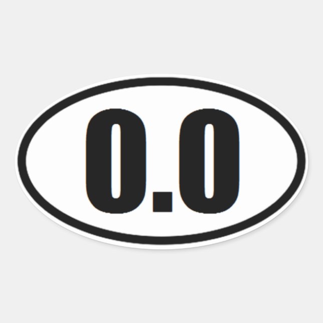 Adesivo Oval Vinheta engraçada 0,0 (Frente)