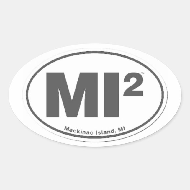 Adesivo Oval Vinheta Euro da Ilha Mackinac (Frente)