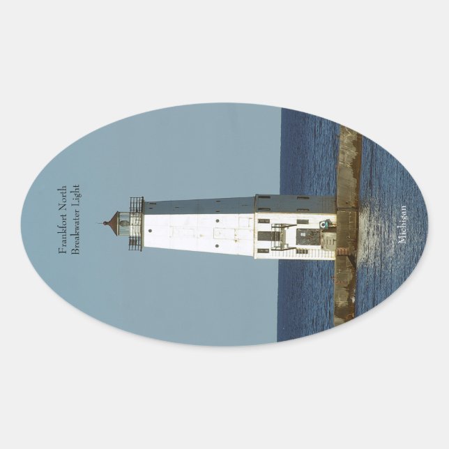 Adesivo Oval Vinheta Frankfort North Brewater Light (Frente)