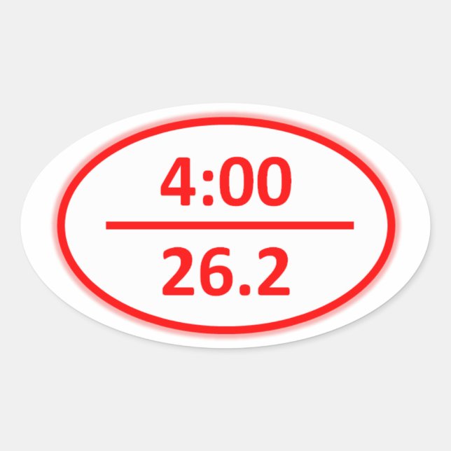 Adesivo Oval Vinheta Maratona inferior a 4 horas (Frente)