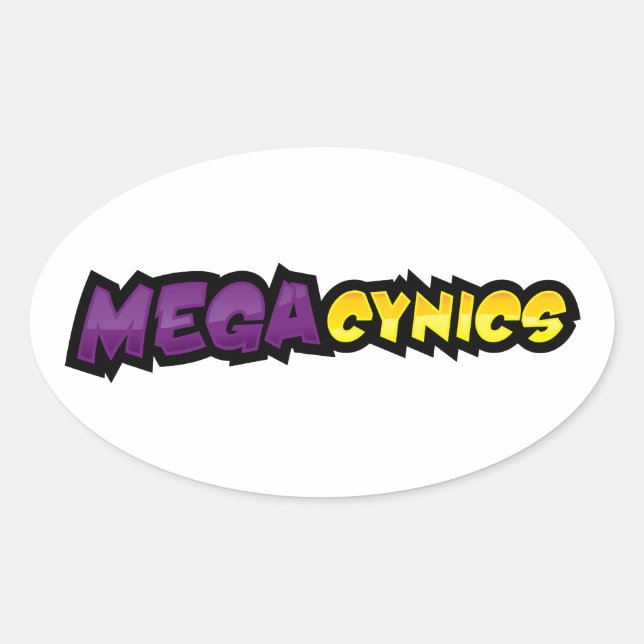 Adesivo Oval Vinheta MegaCynics (Frente)
