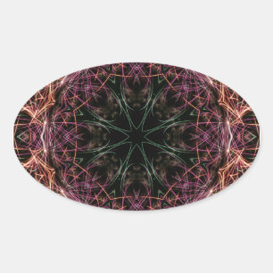Adesivo Oval Vinheta opalescente de coloração Kaleidoscope