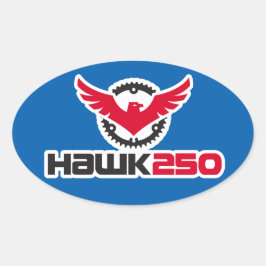 Adesivo Oval Vinheta Oval Azul do Logotipo Hawk 250