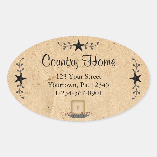 Adesivo Oval Vinheta Oval da Vela de Borda Estelar (Frente)