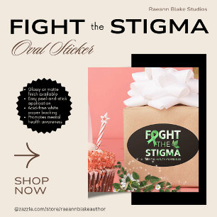 Adesivo Oval Vinheta Oval de Consciência da Saúde Mental