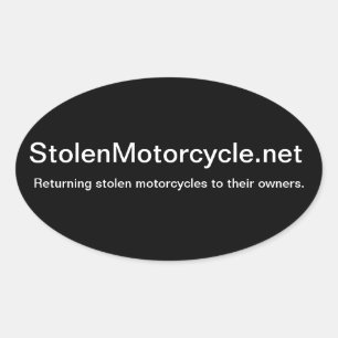 Adesivo Oval Vinheta Oval de Motocicleta Roubada