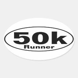 Adesivo Oval Vinheta Oval de Runner 50K