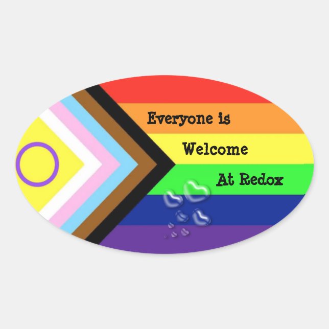 Adesivo Oval Vinheta Oval do Orgulho Redox (Frente)