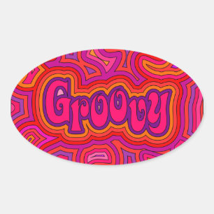 Adesivo Oval Vinheta Oval Groovy
