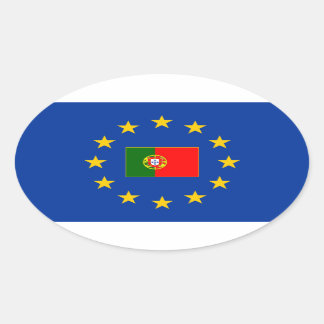 Adesivo Oval Vinheta Oval Portugal da União Europeia