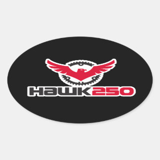 Adesivo Oval Vinheta Oval Preta do Logotipo Hawk 250