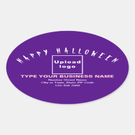 Adesivo Oval Vinheta Oval Puro do Dia das Bruxas