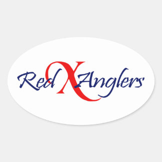 Adesivo Oval Vinheta Oval Red X Anglers
