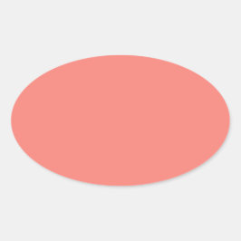 Adesivo Oval Vinheta Oval Rosa Coral