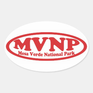 Adesivo Oval Vinheta oval vermelha do Parque Nacional Verde